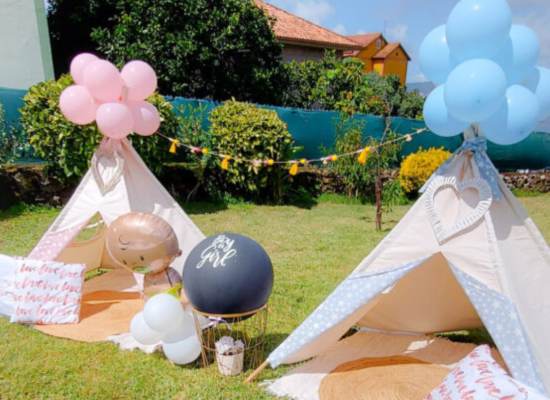 jardin privado para celebrar baby shower o reveal